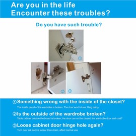 Cakuuma Cabinet Hinge Repair Plate Kit - Classic Style, Stainless Steel, Unfinished, 2 Pack