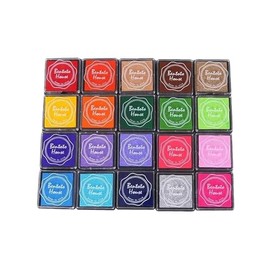 BOJIDO Stamp Pad, Variety of Colors, 20 Colors, Water-Based Ink, Seal, High Color, Handmade, Stamp Pad, DIY, Finger Painting, Fabric, Wood, Kindergarten Educational Toy, Message Card, Christmas, New