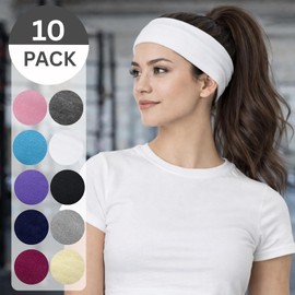 Styla Hair Headbands for Women Stretch Fashion Head Bands 10 Pack Non-Slip Head Wraps Great for Spa, Sports, Yoga, Pilates, Running, Gym Headband, Workouts (Variety)
