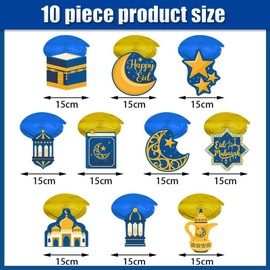 Ramadan Mubarak Decorations,20 PCS Ramadan Mubarak Hanging Swirl Streamer Garlands Eid Mubarak Shining Star Moon Lantern Ceiling Bunting Banner Backdrop for Home Wedding Islam Party Decor