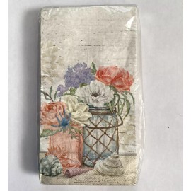 Nantucket Distributing Guest Towel Napkins Disposable 2 Ply Paper Dining Bathroom Flowers Shells 26 Ct