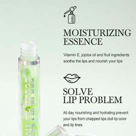 EnMart 6 Pcs Fruity Lip Oil, Hydrating Moisturizing Shiny Lip Glaze, No Sticky Hydrating Lip Gloss Tinted Lip Balm, Lightening Lip Lines, Anti-Dry Cracking Lip Gloss Strawberry Kiwi Cosmetics Lip Care