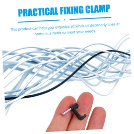 KICHOUSE 100Pcs Black J Hooks Support Clamps with Nails for Tubing Fixing Versatile Cable Holders for Wires and Cords Lightweight and Portable Cable Management Tools