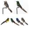 Qianly Elegant Grey Feathered Sparrow Bird Clip - Lifelike Home