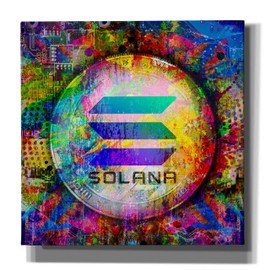 Epic Graffiti 'SOL Solana Crypto,' Canvas Wall Art, 18"x18"