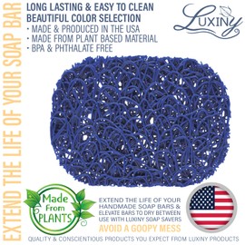 Soap Savers for Bar Soap, American Made by Luxiny, Lifts Soap in Soap Dishes & Shower Soap Holders -Handmade Soap Lasts Longer -Madefrom Plant Based Material (Sapphire Royal Blue)