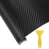 Upgrade 4D Black Carbon Fiber Vinyl Wrap for Cars 12"