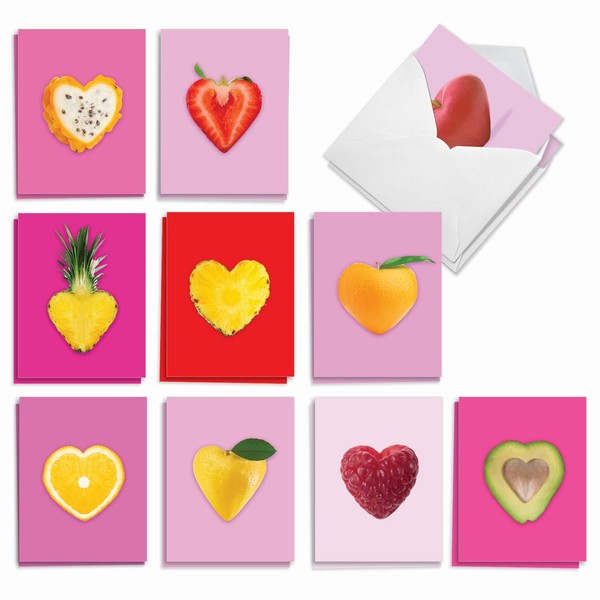 The Best Card Company Fruit Hearts - 20 Assorted Boxed
