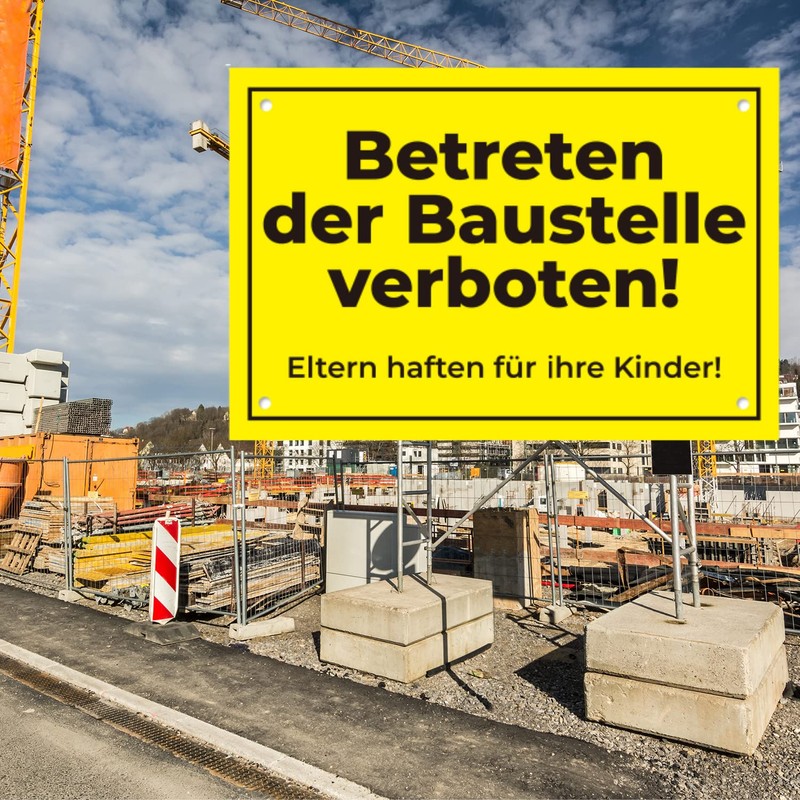 Betreten der Baustelle verboten Signs - Sign Eltern haften für