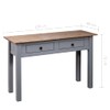 vidaXL Gray Solid Pine Wood Console Table, Scandinavian Style, Sideboard