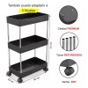 #TVShopping Carro Organizador De Almacenamiento Con Ruedas De 4 Niveles