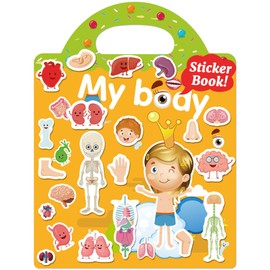 Benresive Reusable Sticker Books for Kids 2-4, Fun Sticker Books for Toddlers 1-3, Toddler Stickers Age 2-4, 30 Pcs Cute Waterproof Stickers for Teens Girls Boys - My Body Sticker Book