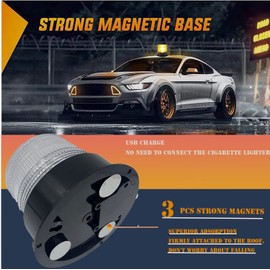 TOPKU Battery LED Strobe Light, Rechargeable Magnetic Flashing Emergency Warning Beacon,8 Color Remote Control, Univisal for Vehicles