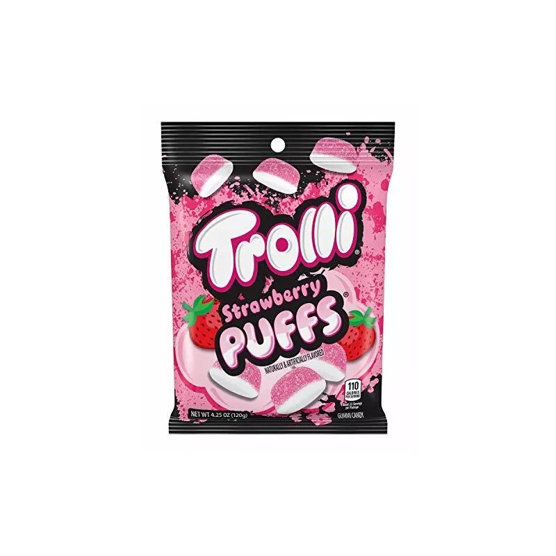 Trolli Strawberry Puffs Gummy Candy, 4.25 Ounce Bag [12-Pack]