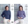 King Cole Ladies Chunky Knitting Pattern Raglan Sleeve Plain or