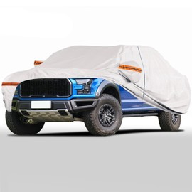 KEYOOG Fit for 198"-220" Length Pickup, 6-Layer Full Car Cover is All-Weather Waterproof, Universal in All Seasons, Snow Prevention, Rainproof, Acid Rainproof, Sunscreen, Orange Reflective Strip