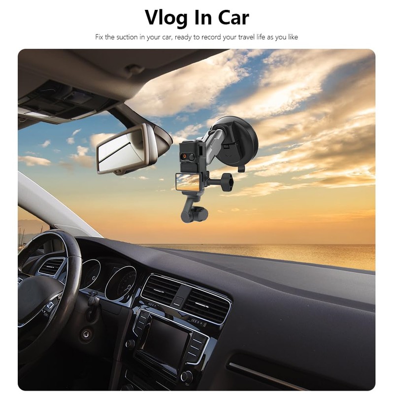 NEOSOU Metal Suction Cup Car Mount for Osmo Pocket 3,