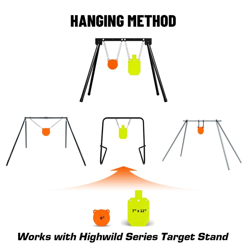 Highwild AR500 Steel Targets 1/2" Thick Metal Shooting Target Set