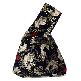 FANCYPUMPKIN Vintage Japanese Yukata Kimono Crane Handbag Wrist Bag Small Coin Bag Carry Bag Handbag Knot Bag for Women, Multicolor-28
