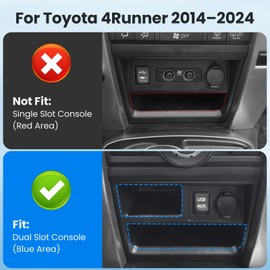 DIAMOOKY Upgraded Magnetic Center Console Organizer for Toyota 4Runner 2024 2023 2022 2021-2014 Interior Accessories 5th Gen 4 Runner Lower Dash Storage Box Drawer Center Console Side Pocket - 2pcs