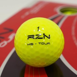 RZN Golf MS-TOUR Golf Balls, 3 Pieces, 1 Dozen (12 Pieces), Yellow, Resin Golf