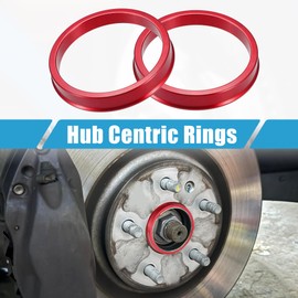 A ABSOPRO Car Hub Centric Rings OD 72.6mm to ID 64.1mm Hub Centric Rings Wheel Bore Center Spacer Aluminum Alloy Red (Set of 4)