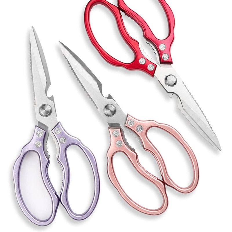 AWinjoy Kitchen Scissors, Heavy Duty Sharp Kitchen Shears Dishwasher Safe,Rose
