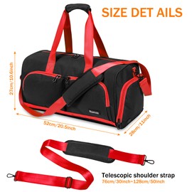 Kuston Sports Gym Bag with Shoes Compartment,Weekender Bag, Duffle Bag,Overnight Bag, Gym Bag for Men and Women