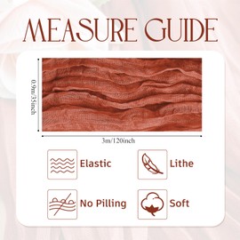 Wokceer Cheesecloth Table Runner 2Pack 10FT Terracotta Fall Cheese Cloth Table Runner Boho Gauze for Party Thanksgiving Long Rustic Sheer Runners for Baby Bridal Shower Wedding Easter