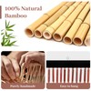Handmade Bamboo Beaded Curtains for Doorways, 65 Strands 35.5x78.7inch Natural