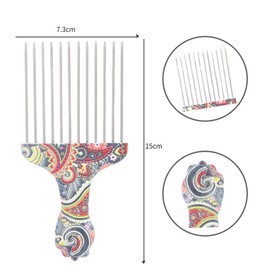 Peine Profesional para el Cabello, Peine para Peinar el Cabello Afro de Acero Inoxidable para Mujeres Y Hombres, Peine para Cabello Afro, Peine para Peinar el Cabello(Flor de cintura K4)