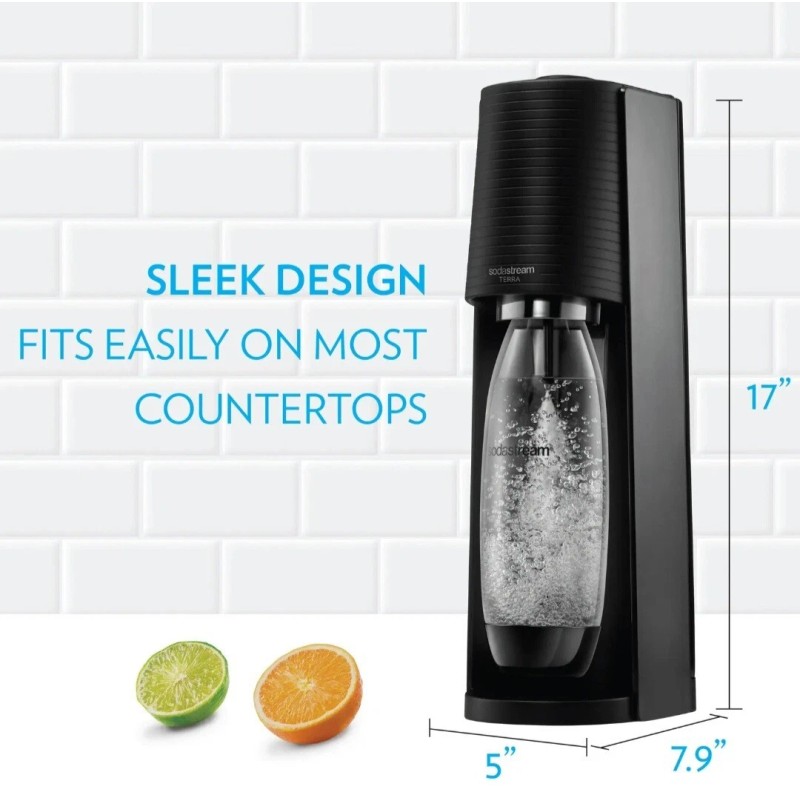 SodaStream Terra Sparkling Water Maker Black With 1 Free Bubbly