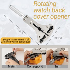 Horolab Watch Repair Tool Kit, Suitable for Replacing Watch Batteries and Adjusting Strap Length, Includes Screwdriver Kit, Repair Tool Hammer, Back Cover Opening Tool, and Carrying Case, 155 Piece Tool Set, and Comes with User Manual.