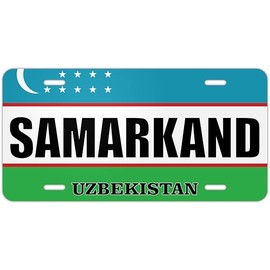 Samarkand Uzbekistan Flag Metal License Plates | Countries and Cities Pride car tag Collection