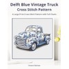 Delft Blue Vintage Truck Cross-Stitch Pattern: A Large Print Cross-Stitch