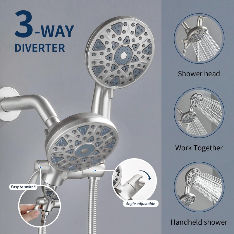 Shower Faucet Set Complete Shower Kit Dual Shower Head and