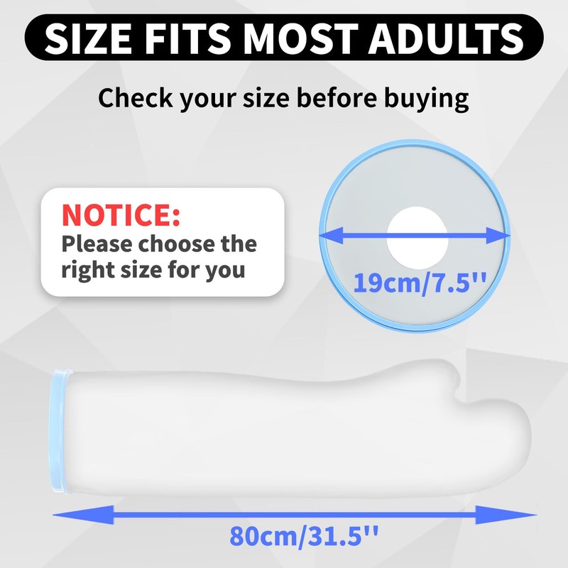KEEFITT Adult Cast Covers for Shower Arm, KT2201 Waterproof Arm