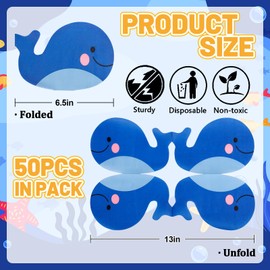 FYSUIMU 50 Pcs Blue Whale Paper Napkins Cartoon Sea Ocean Fish Shaped Disposable Napkins Summer Luncheon Dinner Napkin for Birthday Baby Shower Party Table Supplies
