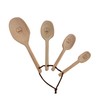 Creative Co-Op Carved Beech Wood Measuring Spoons, Natural, Set of