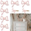 MorningRo 6 Pcs Pink Bow Knobs for Dresser,Pink Bow Drawer