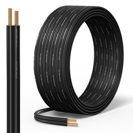 SYSTON 12/2 Low Voltage Landscape Lighting Direct Burial Stranded Wire Cable, 12 Gauge 2 Copper Conductors for Outdoor Spotlight Pathway Lighting and More Low Voltage Applications Use - 50 FT