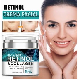 Grospe- Crema avanzada de colágeno y retinol para el rostro con ácido hialurónico al 5 Crema antienvejecimiento Reductora antiarrugas