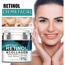 Grospe- Crema avanzada de colágeno y retinol para el rostro con ácido hialurónico al 5 Crema antienvejecimiento Reductora antiarrugas