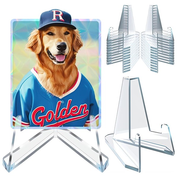 20 Pack Card Display Stand, Acrylic Easel Card Display, Sports
