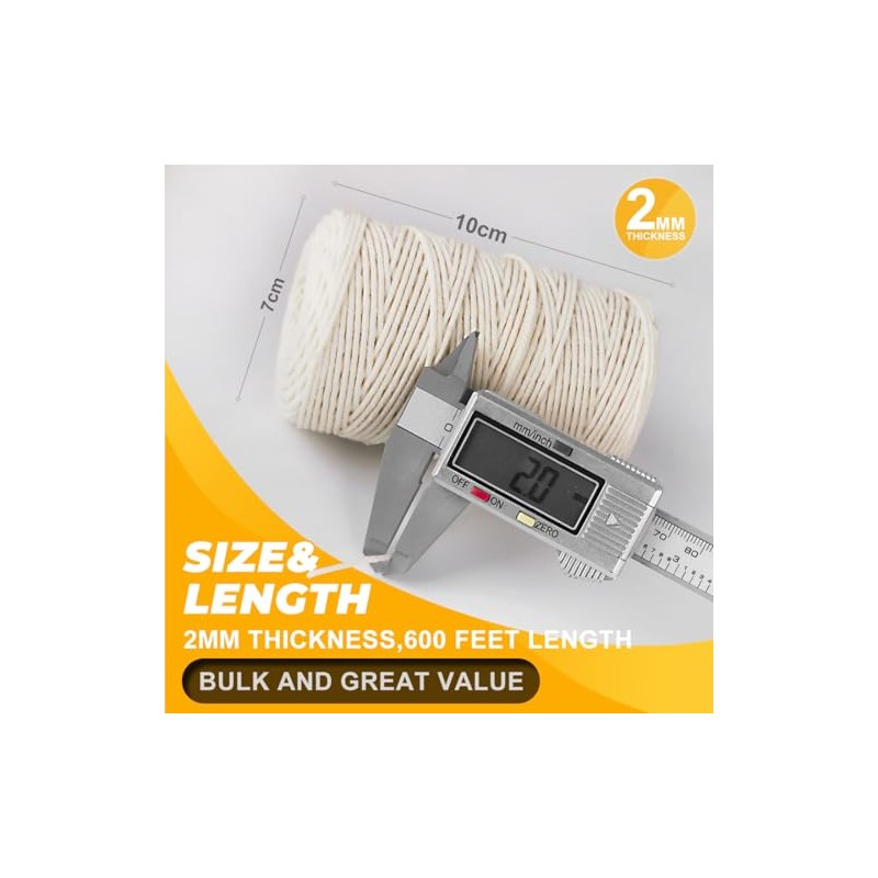 1200ft Butcher Twine - Premium Natural Cotton String for Cooking