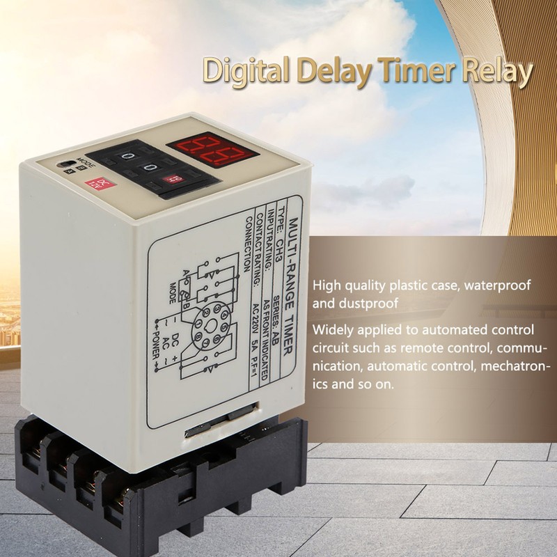 AH3-DM Dual Mode Delay Timer Relay 0.01S-99H LED Display (DC