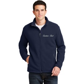 INK STITCH Men Custom Deisgn Your Own Stitching Embroidery Fleece Basic Jackets - Navy (XL)