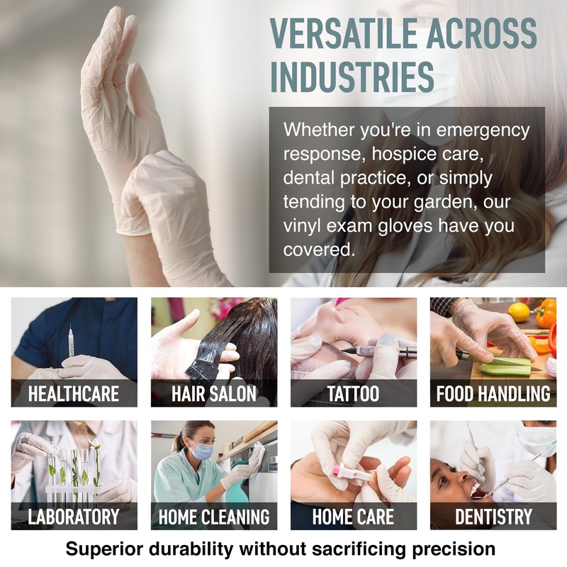 MEDPRAYER Vinyl Exam Gloves - Disposable Latex & Powder Free