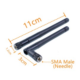 Oiyagai 2 x 433 MHz 3dbi Omni Antenna SMA Plug 11 cm Radio Antenna 400 MHz - 490 MHz Rotatable