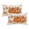 Artoid Mode Orange Pumpkins Maple Leaves Autumn Cushion Cover Set